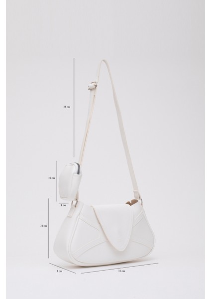 Beyaz Shk96 Suni Deri Tek Bölmeli Cüzdanlı Kol ve Omuz Çantası fiyatları