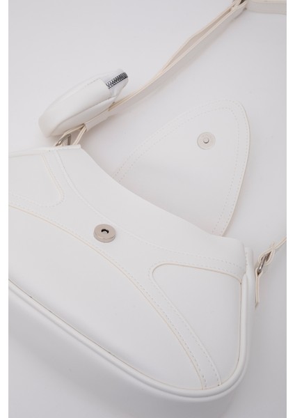 Beyaz Shk96 Suni Deri Tek Bölmeli Cüzdanlı Kol ve Omuz Çantası indirimleri