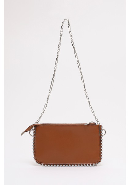 Taba SHK125 Suni Deri Boncuk Detaylı Fermuarlı Tek Bölmeli Zincir Askılı Omuz Çantası modelleri