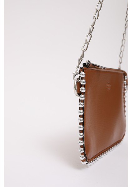 Taba SHK125 Suni Deri Boncuk Detaylı Fermuarlı Tek Bölmeli Zincir Askılı Omuz Çantası fırsatları