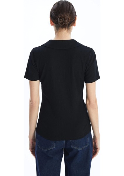 Lcwaıkıkı Classic Siyah Polo Yaka Kadın Tişört indirimleri