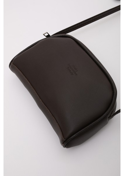 Kahve Rengi Shk25 Mini Urban Çapraz Askılı Tek Bölmeli Suni Deri Kol ve Omuz Çantası