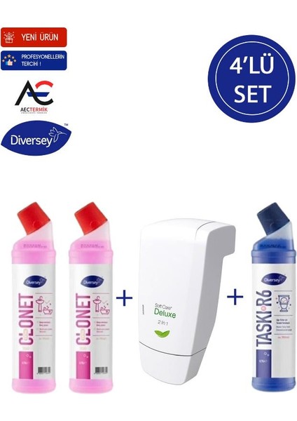 2 Adet Banyo + 1 Adet Tuvalet Temizleyici + 1 Adet Şampuan 4'lü Set