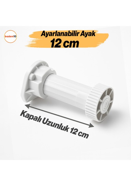 Ayarlanabilir 8 Adet 12 cm Plastik Ayak Dolap Mobilya Tezgah Yükseltici Yükseltme Ayağı Ayakları modelleri