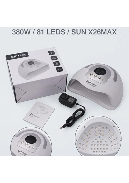 Sun x 26 Uv Led Tırnak Kurutucu 380 W 81 Uv Led Protez Tırnak Kalıcı Oje Kurutma Makinesi fırsatları
