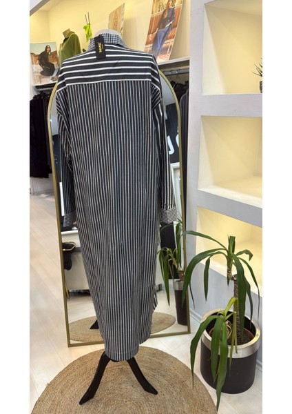 Uzun Gomlek Elbise Siyah 7089 fiyatları