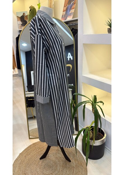 Uzun Gomlek Elbise Siyah 7089 modelleri