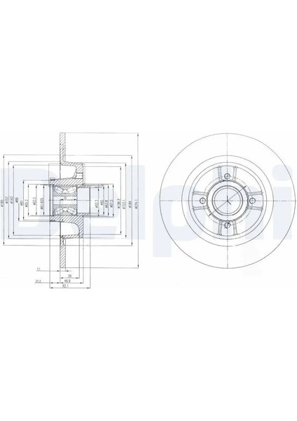 Arka Fren Diskidiski Renault Megane 1 Scenıc Iı 1.4 / 1.6 / 1.8 / 1.9 / 2.0 Abslı Rulmanlı