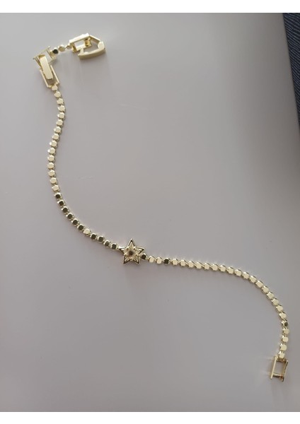 Çelik Yıldız Model Gold Renk Bileklik