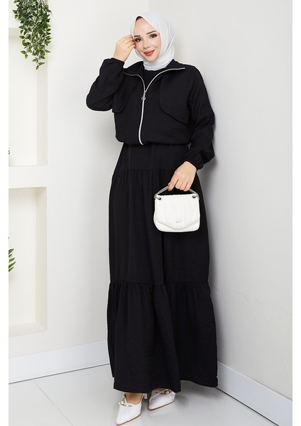 Milda Ceket Elbise Ikili Takım 1579 - Siyah