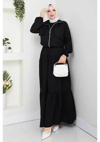 Milda Ceket Elbise Ikili Takım 1579 - Siyah modelleri
