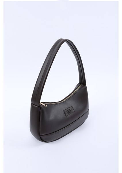 Kahve Rengi SHK229 Suni Deri , Fermuarlı Tek Bölmeli , Baget Model El, Kol ve Omuz Çantası