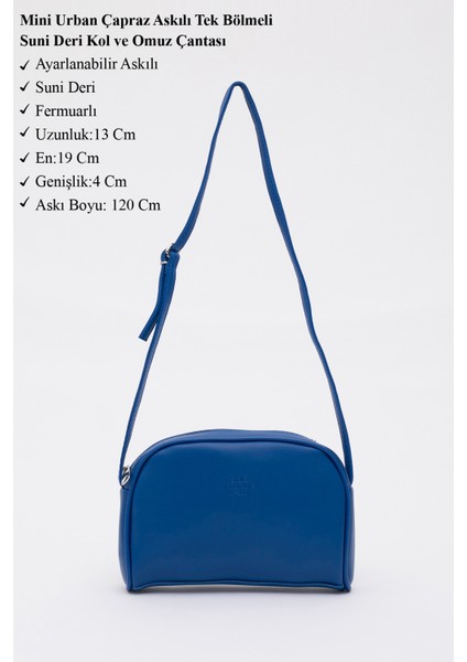 Saks Mavi Shk25 Mini Urban Çapraz Askılı Tek Bölmeli Suni Deri Kol ve Omuz Çantası modelleri