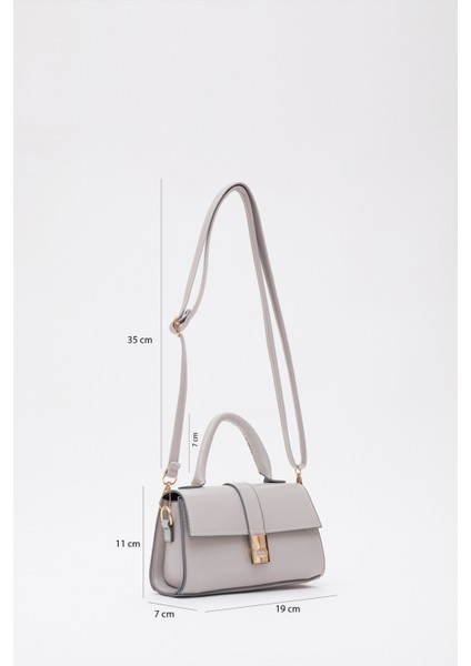 Gri SHK109 Suni Deri Çıtçıtlı Ayarlanabilir Askılı Kadın El, Kol ve Omuz Çantası U:11 E:19 G:7 cm fiyatları
