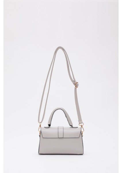 Gri SHK109 Suni Deri Çıtçıtlı Ayarlanabilir Askılı Kadın El, Kol ve Omuz Çantası U:11 E:19 G:7 cm fırsatları