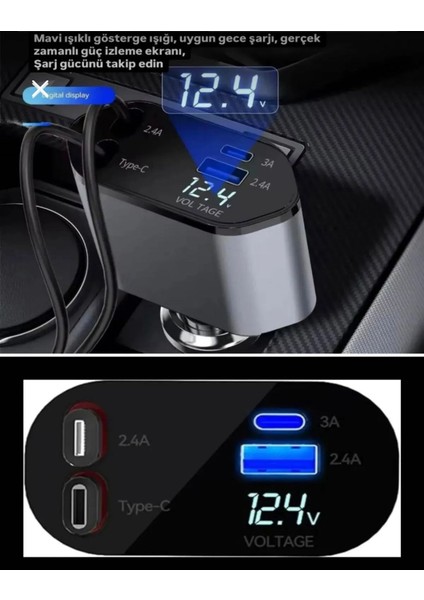 66W Hızlı Araç Şarj Aleti Şarj Başlığı