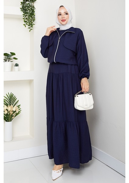 Milda Ceket Elbise Ikili Takım 1579 - Lacivert indirimleri