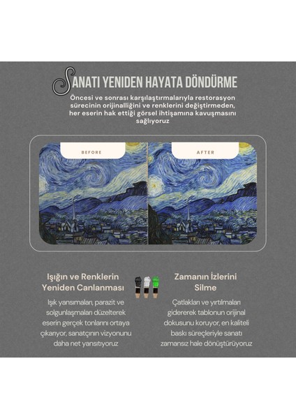 Van Gogh (Yıldızlı Bir Gece 1889) Çerçeveli Klasik Vintage Duvar Tablo fırsatları