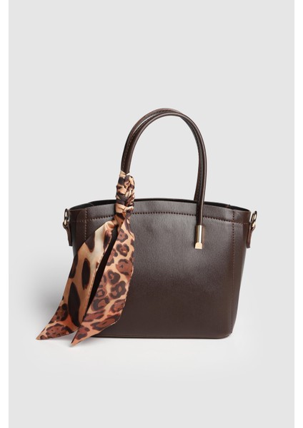 Lagraccio Paris Kadın Jeev Fularlı El ve Askılı Çanta Kahve