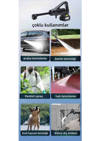 İyisi Yok Ayarlanabilir Hız Çift Lityum Pil Saf Bakır Kömürsüz Oto Araba Bahçe Yüksek Basınçlı Yıkama Makinesi indirimleri
