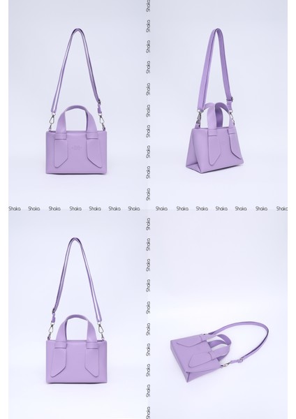 Lila SHK60 Suni Deri, Tek Bölmeli, Fermuarlı, Ayarlanabilir Askılı, El, Kol Ve Omuz Çantası