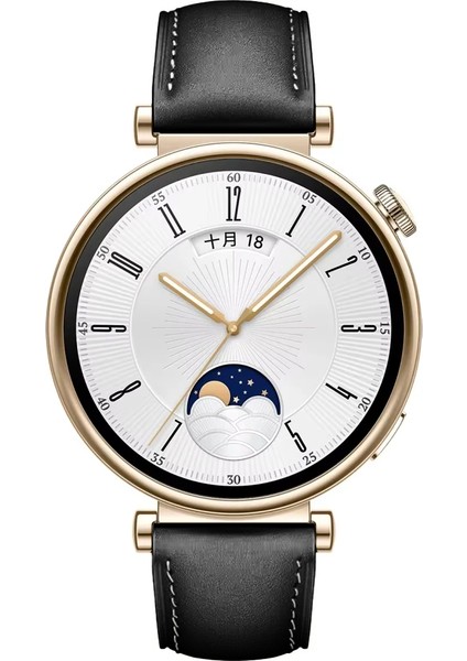 Huawei Watch Gt4 41MM Ile Uyumlu Starlight Gold Metal Tokalı Deri Zarif Şık Kordon modelleri