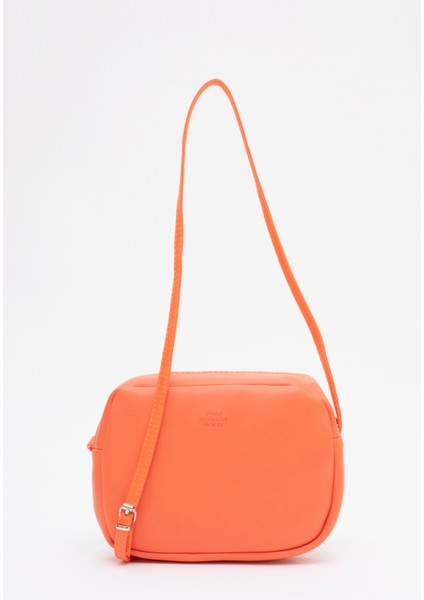 Turuncu U23 Suni Deri ,tek Bölmeli, Fermuarlı,süet Iç Kumaş, Ayarlanabilir Askılı, Mini Urban Omuz Çantası