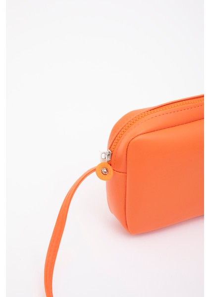 Turuncu U23 Suni Deri ,tek Bölmeli, Fermuarlı,süet Iç Kumaş, Ayarlanabilir Askılı, Mini Urban Omuz Çantası