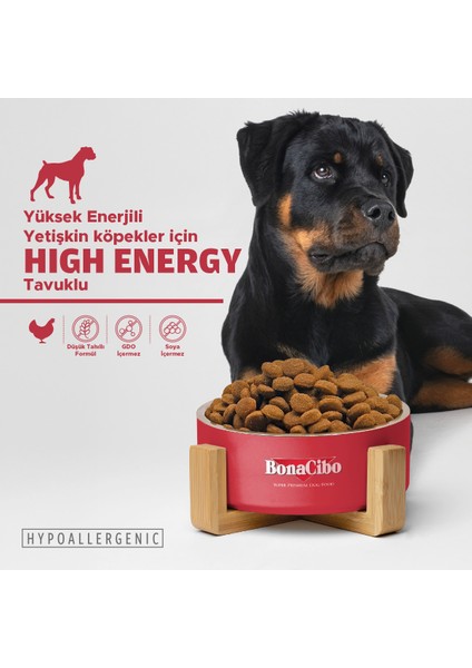 Adult Dog Yüksek Enerjili Yetişkin Köpek Maması, 15 Kg, Tüm Irklar Için, Doğal, Şekersiz modelleri