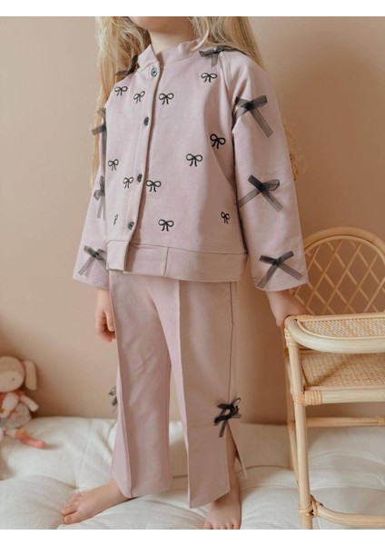 Fiyonk Işlemeli Kız Çocuk Hırkalı Alt Üst Takım fiyatları