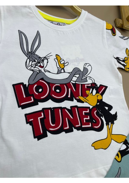 Looney Tunes Yazılı Bugs Bunny Karakterli T-Shirt Şort Takım modelleri