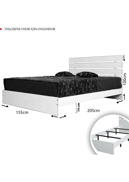 Huga Ahşap Karyola, Beyaz, Ölçü Seçenekleri indirimleri