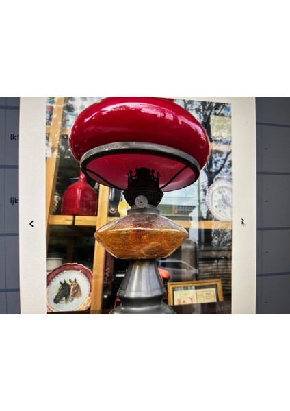 Fransız Kosmos Opalin Camlı Gaz Lambası 39 cm Boyunda indirimleri