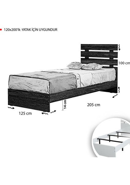 Huga Ahşap Karyola, Beyaz, Ölçü Seçenekleri