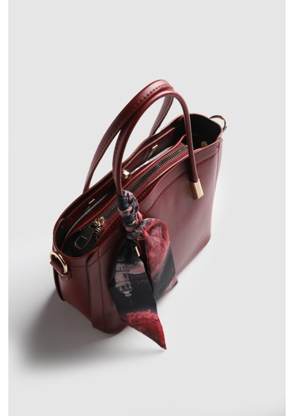 Lagraccio Paris Kadın Jeev Fularlı El ve Askılı Çanta Bordo fırsatları