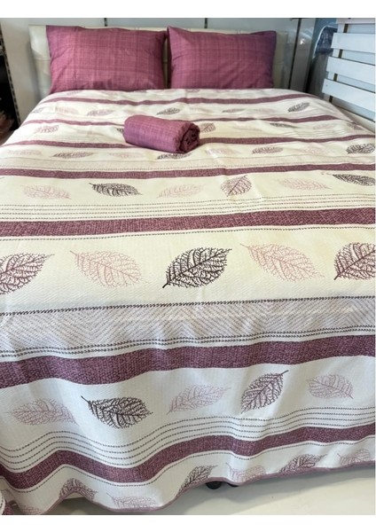 Mor Yaprak Desenli Tek Kişilik Pike – 160X240 cm | Doğadan Şıklık ve Hafiflik fiyatları