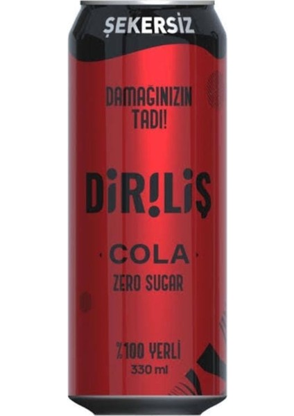 330 ml Şekersiz Kola – 24’lü Paket | Serinletici Tat, Şekersiz ve %100 Yerli Üretim
