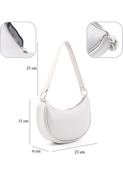 Gri SHK26 Tek Bölmeli Suni Deri El ve Omuz Çantası U:12 E:26 G:6 cm fırsatları