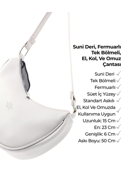 Gri SHK26 Tek Bölmeli Suni Deri El ve Omuz Çantası U:12 E:26 G:6 cm