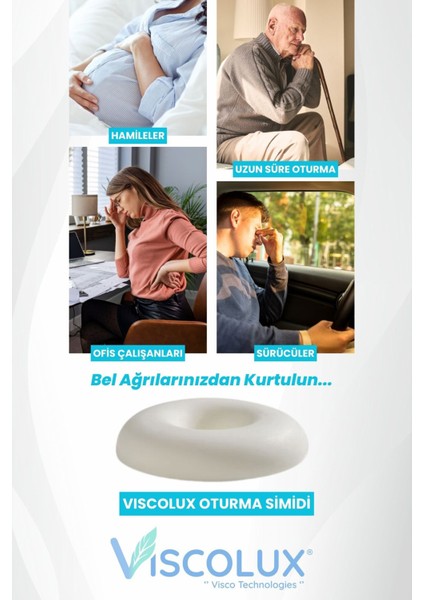 Ortopedik Oturma Simidi - %100 Visco Oturma Simidi Doğum Sonrası Ameliyat Sonrası Minder 43X43X9 fırsatları