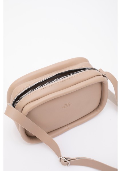 Vizon Shk62 Tek Bölmeli Suni Deri Ayarlanabilir Askılı Fermuarlı Çapraz Omuz Çantası