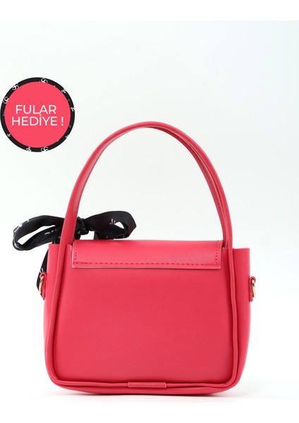 Fuşya SHK235 Suni Deri Tek Bölmeli Fular Hediyeli El Kol ve Omuz Çantası modelleri