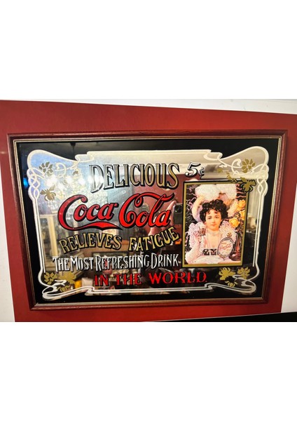 Coca Cola Camaltı Ayna 48 cm x 33 cm Ölçülerinde indirimleri
