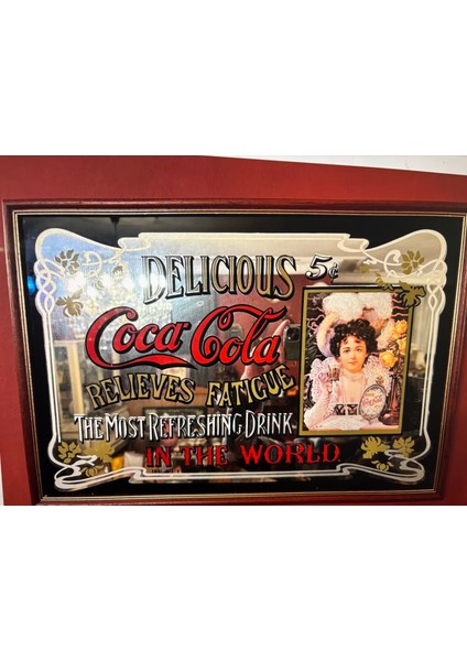 Coca Cola Camaltı Ayna 48 cm x 33 cm Ölçülerinde