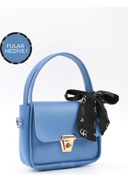 Mavi SHK235 Suni Deri Tek Bölmeli Fular Hediyeli El Kol ve Omuz Çantası fiyatları