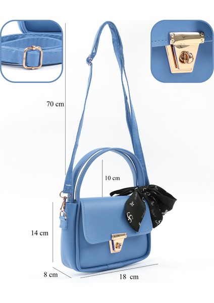 Mavi SHK235 Suni Deri Tek Bölmeli Fular Hediyeli El Kol ve Omuz Çantası fırsatları