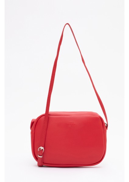Kırmızı U23 Suni Deri ,tek Bölmeli, Fermuarlı,süet Iç Kumaş, Ayarlanabilir Askılı, Mini Urban Omuz Çantası