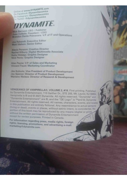 Vampirella'nın Intikamı #18 Kapak Varyantı - C Stephen Segovia (Dynamite ENTERTAINMENT) 2021 Basim 36 Sayfa Kondisyon Çok Iyi Durumda fiyatları