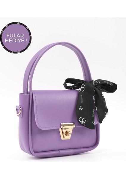 Lila SHK235 Suni Deri Tek Bölmeli Fular Hediyeli El Kol ve Omuz Çantası fiyatları