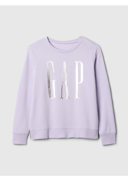 Kadın Lila Gap Logo Relaxed Fleece Sweatshirt fiyatları
